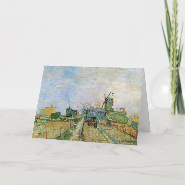 Tarjeta Jardín vegetal de Montmartre por Vincent van Gogh (Anverso)