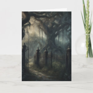 Tarjeta Jardín y valla de cumpleaños Dark Gothic Cottageco
