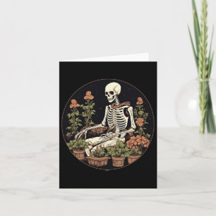 Tarjeta Jardinería Skeleton Planta Halloween Gardening