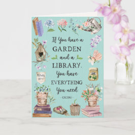 Tarjeta Jardinería y Biblioteca Cita Saludo de Jardín Flor