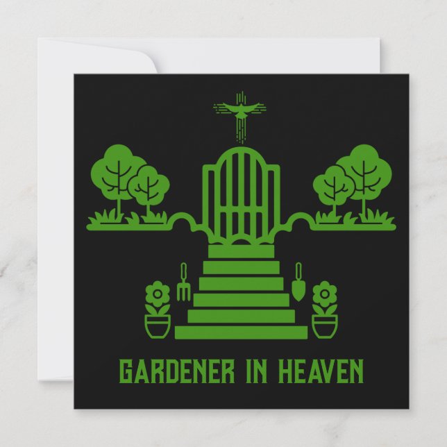 Tarjeta Jardinero de duelo en memoria funeral (Anverso)