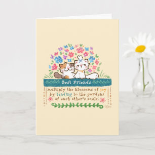 Tarjeta Jardines de Mejores Amigos - Gatos Paisley y Migno
