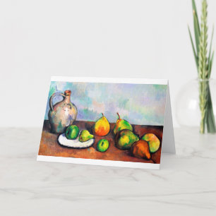 Tarjeta Jarra y Frutas, Paul Cezanne