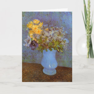 Tarjeta Jarrón con lilas y margaritas por Vincent van Gogh