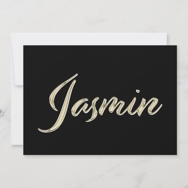 Tarjeta Jasmin white gold Handwriting Karte (Anverso)