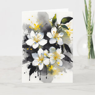 Tarjeta Jasmine - Flores acuarela