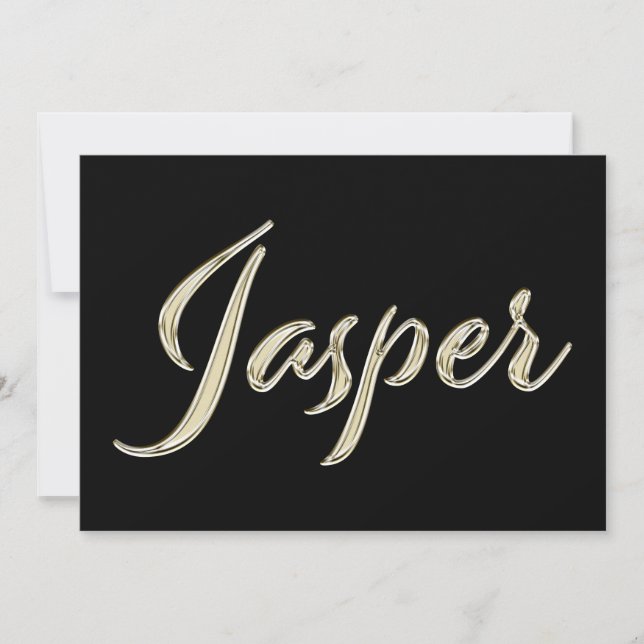 Tarjeta Jasper Name white gold Handwriting Karte (Anverso)