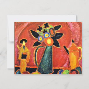 Tarjeta Jawlensky - Flor japonesa, pintura colorida