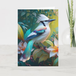 Tarjeta Jay Crested Verde azulada Winged