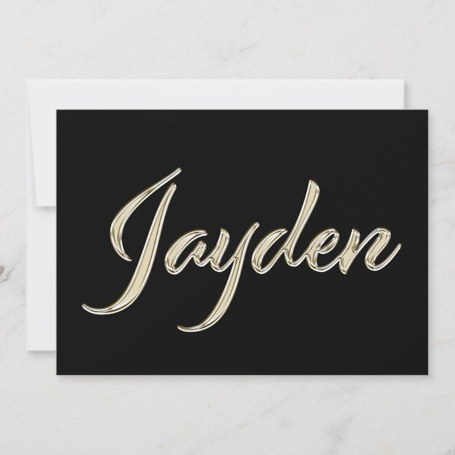 Tarjeta Jayden Name white gold Handwriting Karte (Anverso)