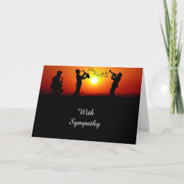 Tarjeta Jazz Band Silhouette Naranja Sunset Sympathy