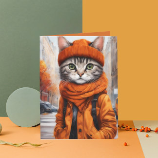 Tarjeta Jazzy Kitty - Vibes de octubre