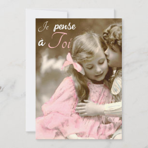 Tarjeta Je pense a Toi - amor vintage