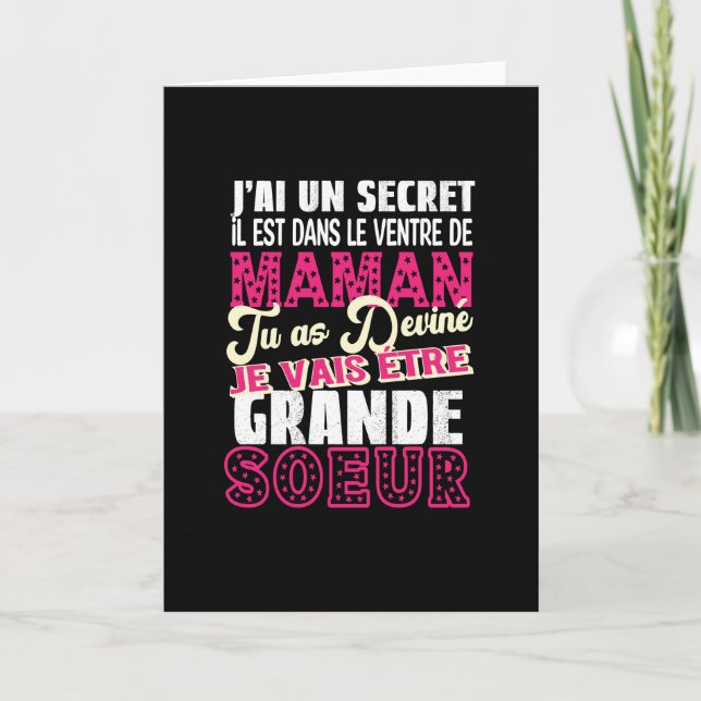 Tarjeta Je Vais Être Grande Soeur (Anverso)