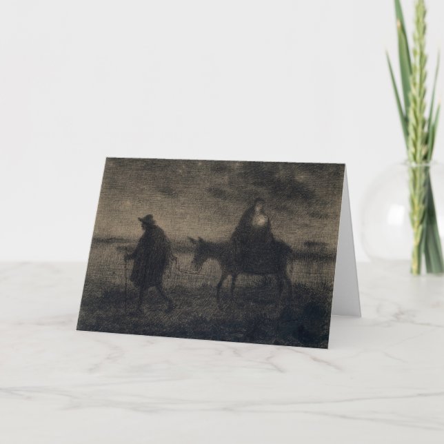 Tarjeta Jean-Francois Millet - El Vuelo A Egipto (Anverso)