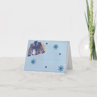 Tarjeta Jean Jacket Birthday Girly Card