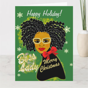 Tarjeta Jefa Afroamericana Navidad