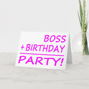 Tarjeta Jefe Cumpleaños : Jefe + Cumpleaños = Fiesta