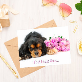 Tarjeta Jefe de Cumpleaños Cavalier Rey Charles Spaniel