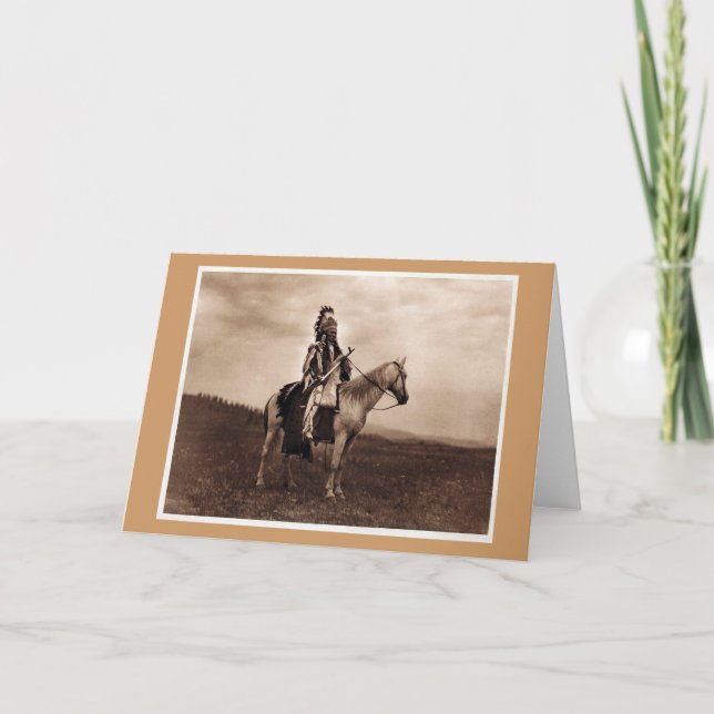 Tarjeta Jefe de guerra indio vintage (Anverso)