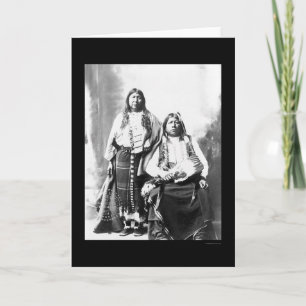 Tarjeta Jefe indio y esposa 1884 de Tonkawa