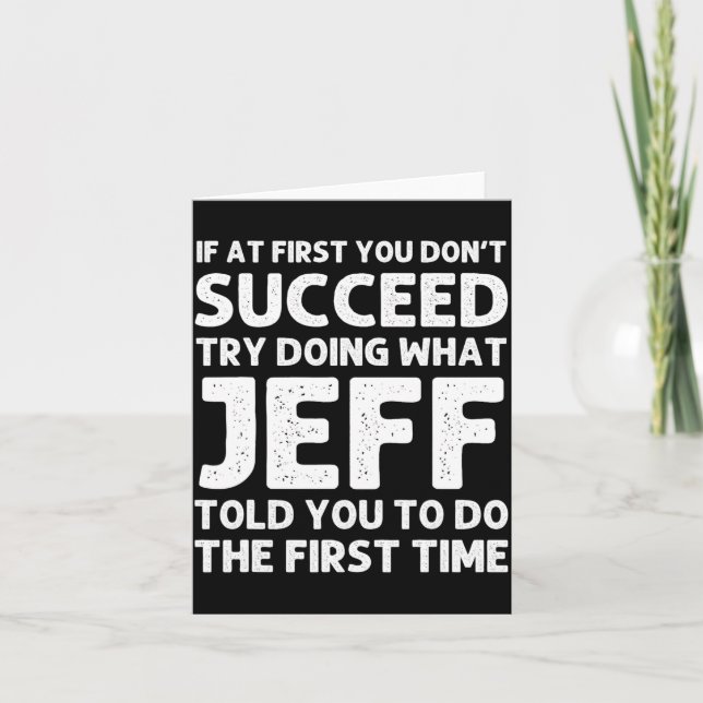 Tarjeta Jeff Gift Name D Birthday Funny Christm  (Anverso)