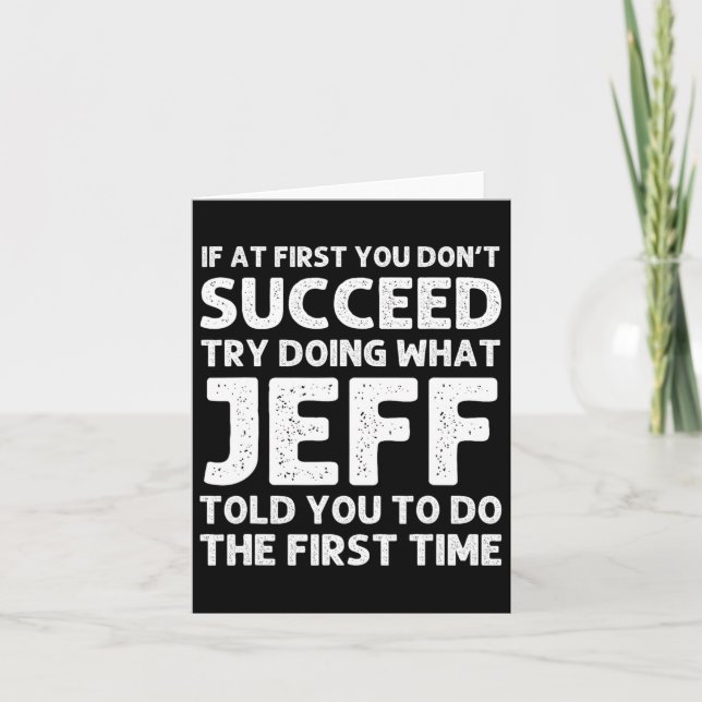 Tarjeta Jeff Gift Name Personalized Birthday Funny Christm (Anverso)