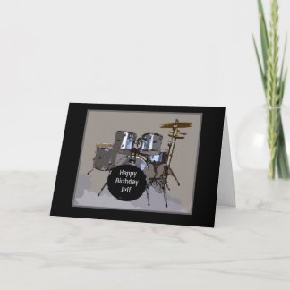 Tarjeta Jeff Happy Birthday Drums