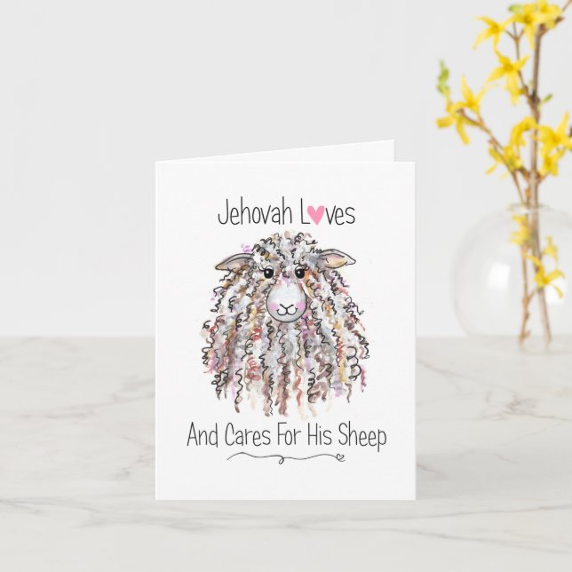 Tarjeta "Jehová Ama a Sus Ovejas" (flor amarilla)