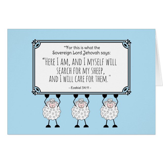 Tarjeta "Jehová Cuida a Sus Ovejas" (Anverso (Horizontal))