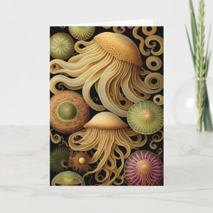 Tarjeta Jellyfish Saludo moderno de Haeckel