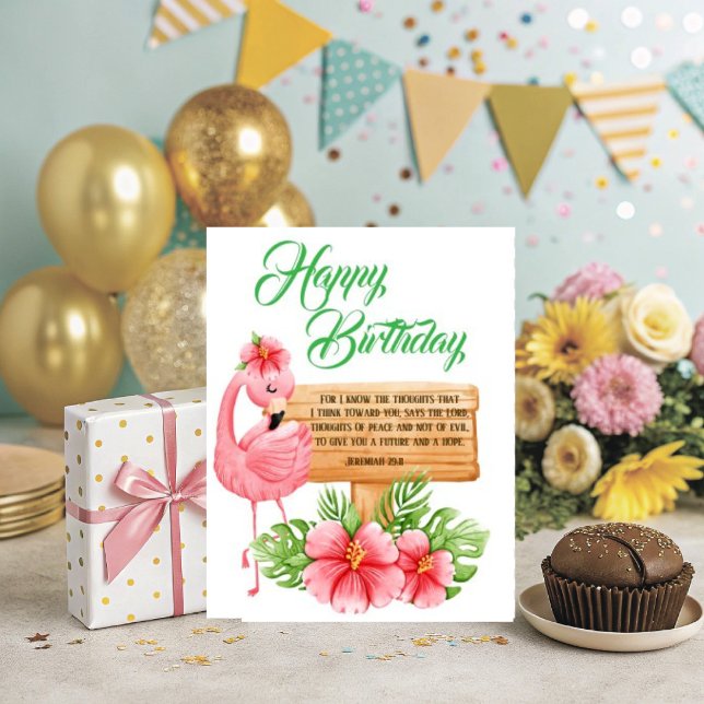 Tarjeta Jeremiah 29:11 Christian Birthday Wishes (Personalize this lovely Jeremiah 29, Christian Birthday Greeting. )