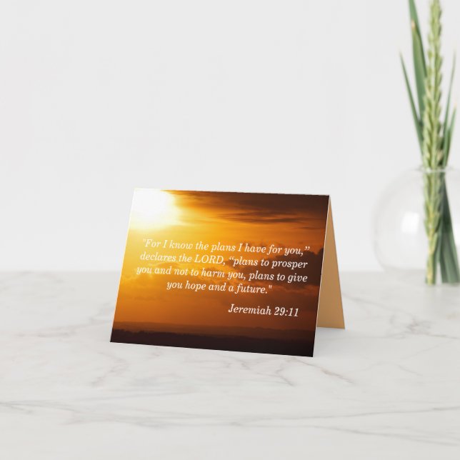 Tarjeta Jeremías 29:11 Alentamiento (Anverso)