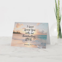 Tarjeta Jeremías 31:3 Te he amado la Biblia Ocean Sunset