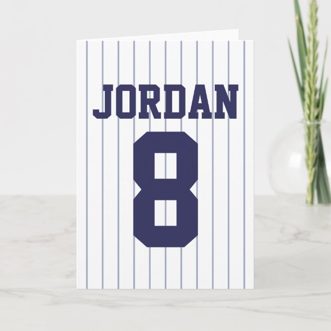 Tarjeta Jersey de béisbol - Fiesta de cumpleaños temática  (Anverso)