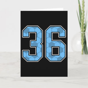 Tarjeta Jersey de jugador de patrón de fútbol azul número