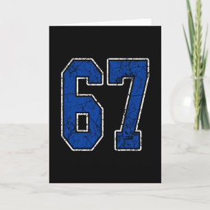 Tarjeta Jersey de jugador número 67 azul real y blanco Uni