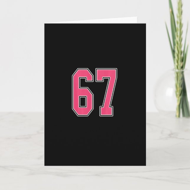 Tarjeta Jersey de jugador número 67 rosa y blanco #67 (Anverso)