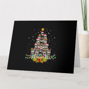 Tarjeta Jersey de Navidad con árbol para perros Schnauzer