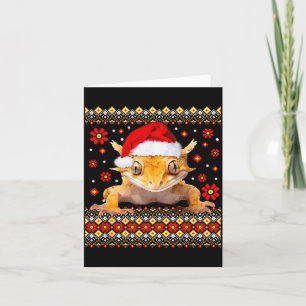 Tarjeta Jersey de Navidad Feo de Gecko con Cresta