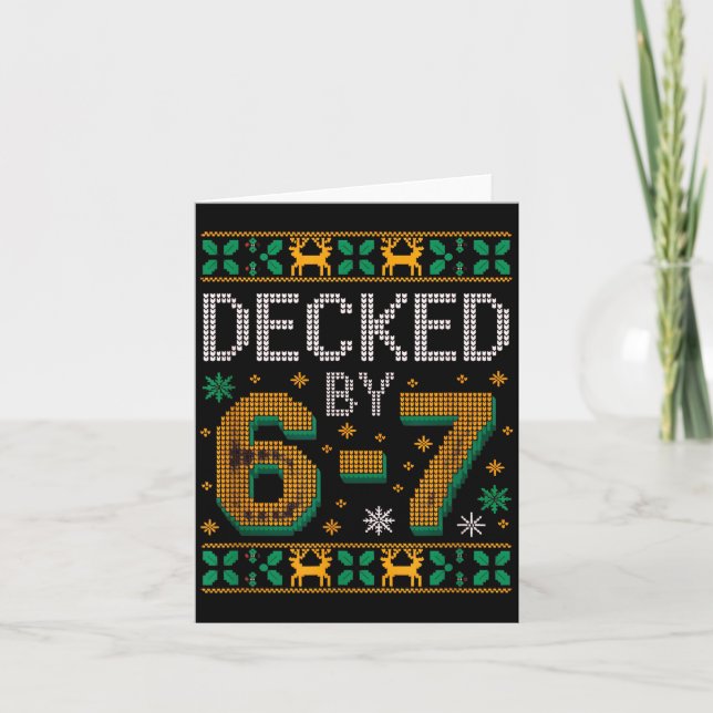 Tarjeta Jersey Feo de Navidad 6-7 Seis Siete Navidad 67 Me (Anverso)