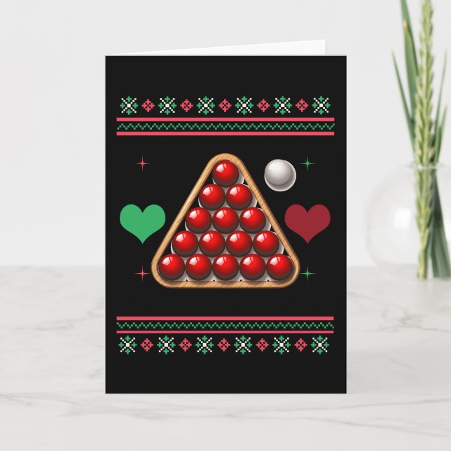 Tarjeta Jersey feo de Navidad de Snooker Navidad (Anverso)