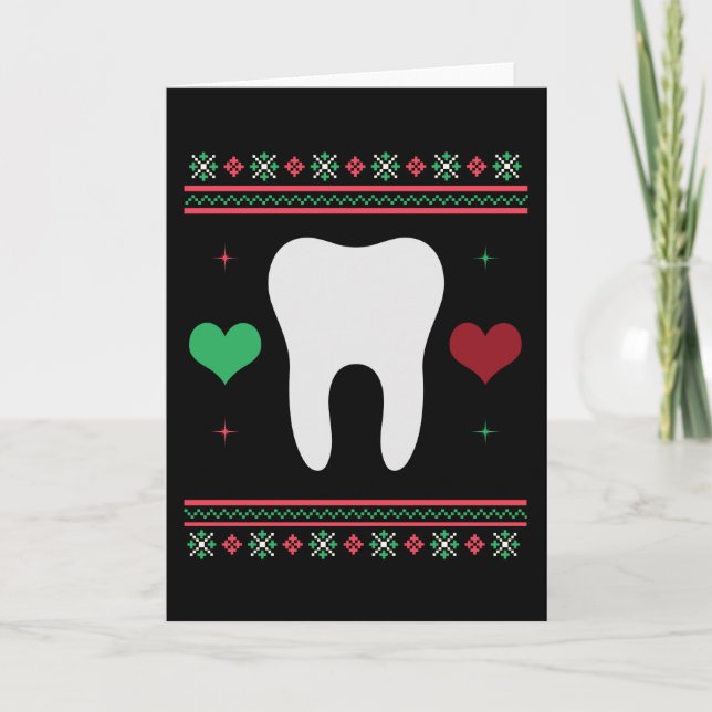 Tarjeta Jersey Feo de Navidad para Dentista (Anverso)