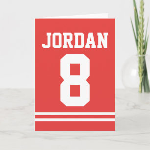 Tarjeta Jersey Rojo de Fútbol - Partido de Cumpleaños Temá