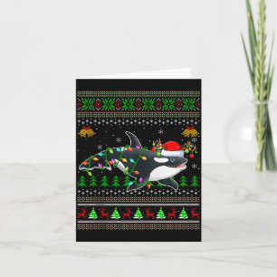 Tarjeta Jerseys Feos De Navidad De Ballena Orca Santa Anim