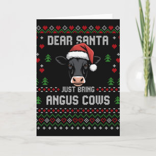 Tarjeta Jerseys Navideños Vacas Angus Ganado Feo