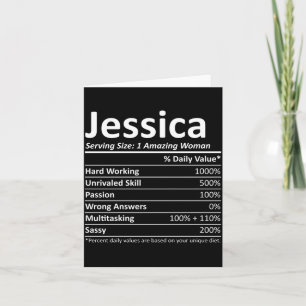 Tarjeta Jessica Rition Nombre Personalizado Divertido Espe