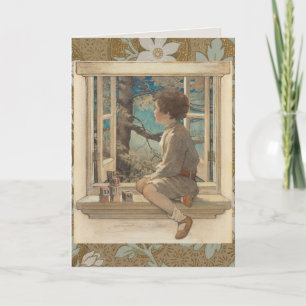 Tarjeta Jessie Wilcox Smith "Bloques de Sueños" Niño Venta