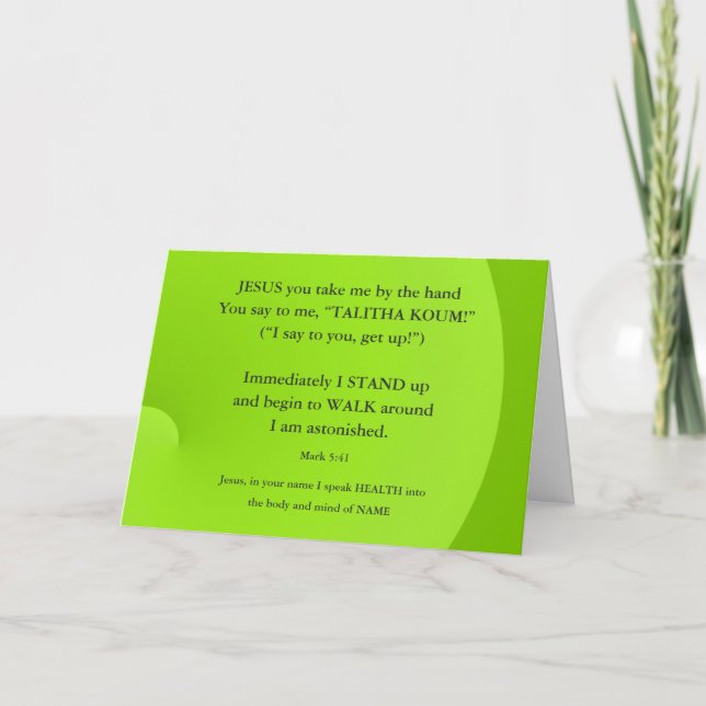 Tarjeta Jesucristo sanar cristiano obtener buena carta (Anverso)
