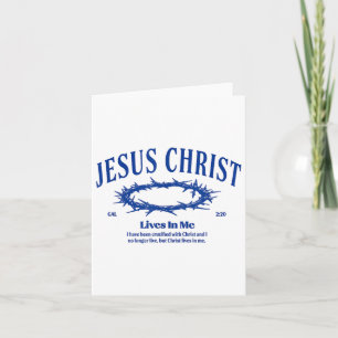 Tarjeta Jesucristo Vive En Mí Corona De La Fama De La Bibl